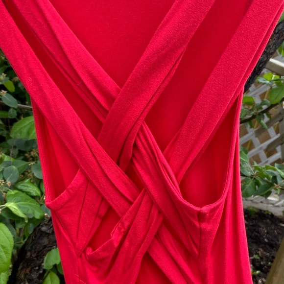 ASOS Red Cross Back Jersey Dress - Picture 2 of 4